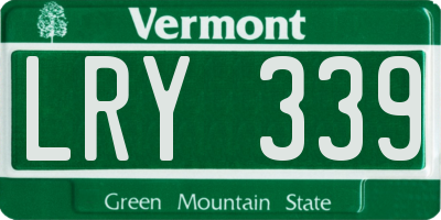 VT license plate LRY339