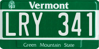 VT license plate LRY341