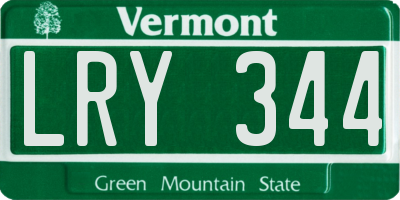VT license plate LRY344