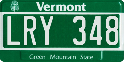 VT license plate LRY348