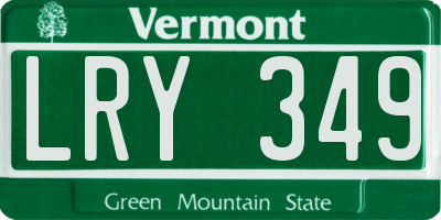 VT license plate LRY349