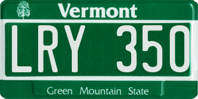 VT license plate LRY350