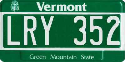 VT license plate LRY352