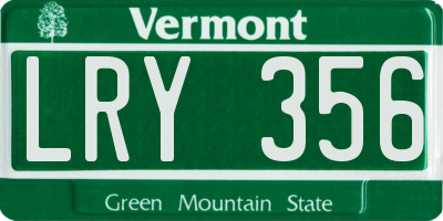 VT license plate LRY356