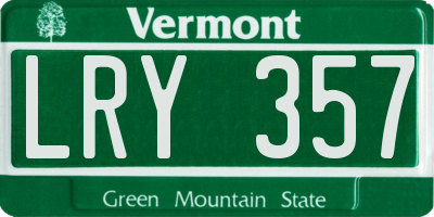 VT license plate LRY357