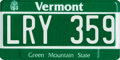 VT license plate LRY359