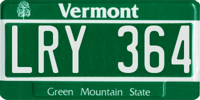 VT license plate LRY364