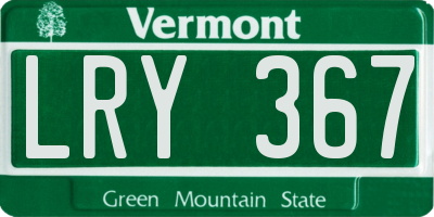 VT license plate LRY367