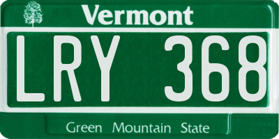 VT license plate LRY368