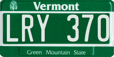 VT license plate LRY370