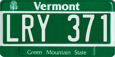 VT license plate LRY371