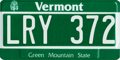 VT license plate LRY372
