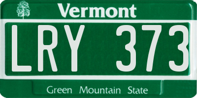 VT license plate LRY373
