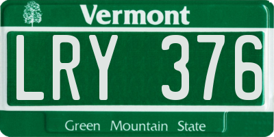 VT license plate LRY376