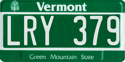VT license plate LRY379