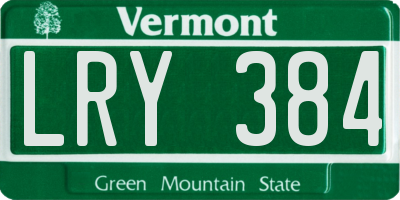 VT license plate LRY384