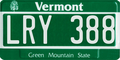 VT license plate LRY388