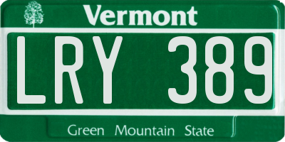 VT license plate LRY389