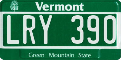 VT license plate LRY390