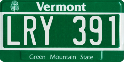 VT license plate LRY391