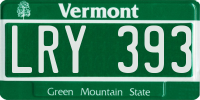 VT license plate LRY393