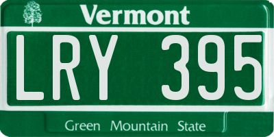 VT license plate LRY395
