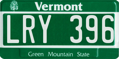VT license plate LRY396