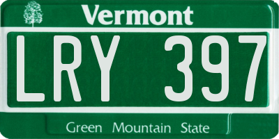 VT license plate LRY397