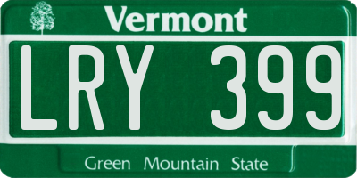 VT license plate LRY399