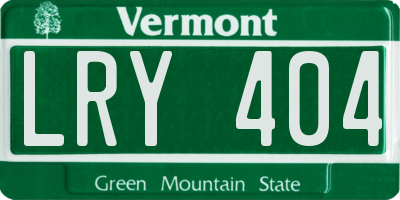 VT license plate LRY404