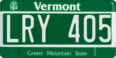 VT license plate LRY405