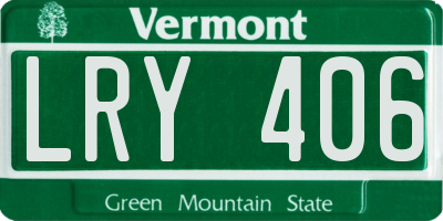 VT license plate LRY406