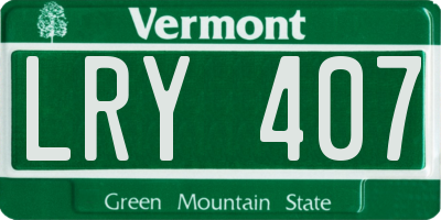 VT license plate LRY407
