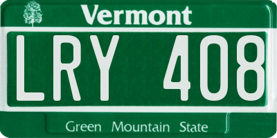 VT license plate LRY408