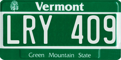 VT license plate LRY409