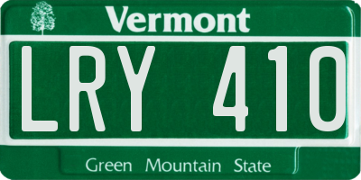 VT license plate LRY410