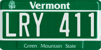 VT license plate LRY411