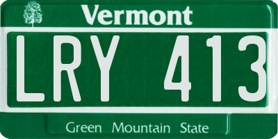 VT license plate LRY413