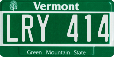 VT license plate LRY414