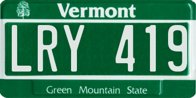 VT license plate LRY419