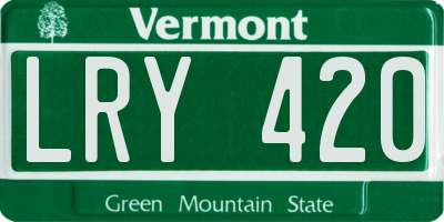 VT license plate LRY420