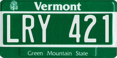 VT license plate LRY421
