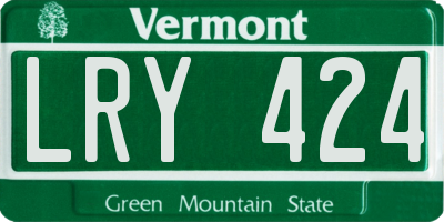 VT license plate LRY424