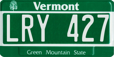 VT license plate LRY427