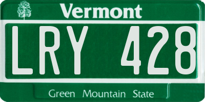 VT license plate LRY428