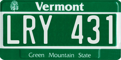 VT license plate LRY431