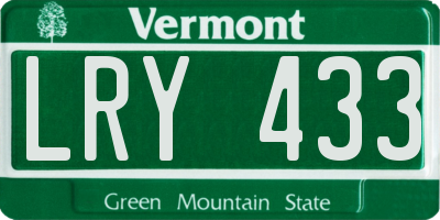 VT license plate LRY433