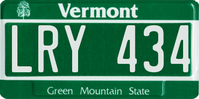 VT license plate LRY434