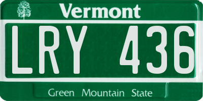 VT license plate LRY436