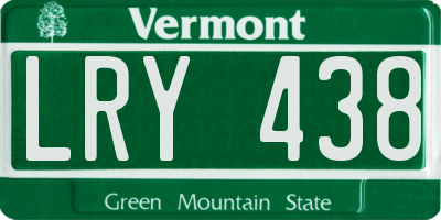 VT license plate LRY438